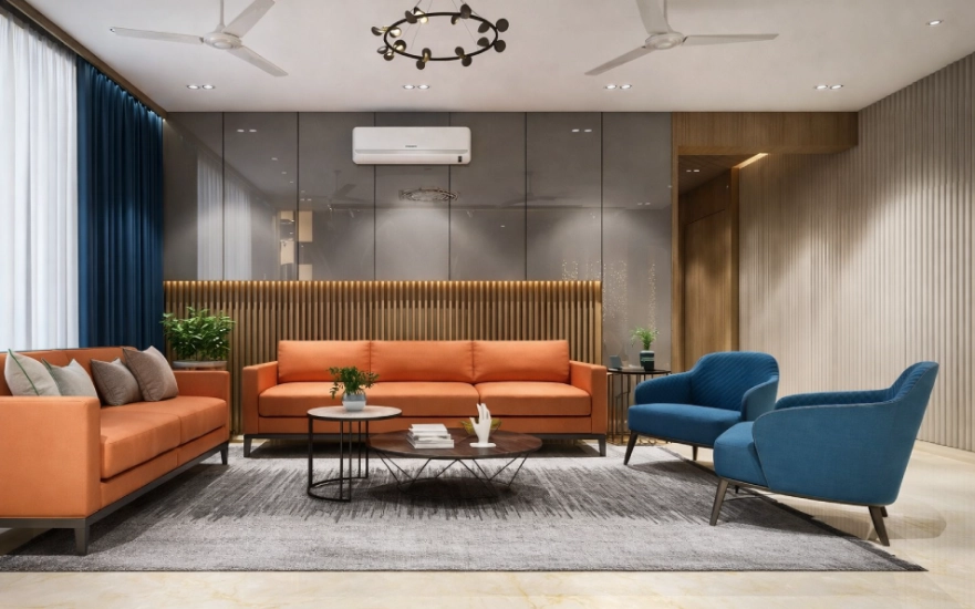 Luxury 2 BHK and 3 BHK home interior in Coimbatore by D2B Interiors