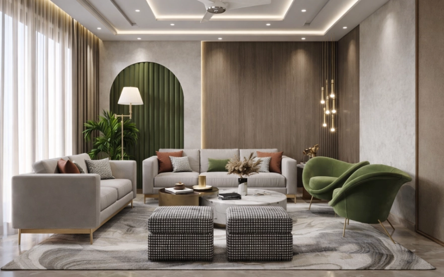 Luxury living room interior design ideas in Tamil Nadu by D2B Interiors – Living Room 5
