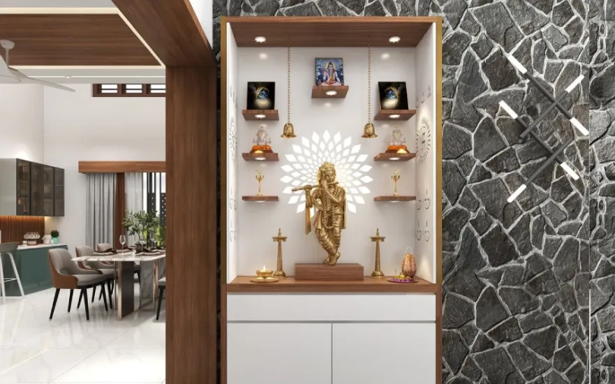 Pooja room interior design in Tamil Nadu by D2B Interiors – Pooja Unit 4